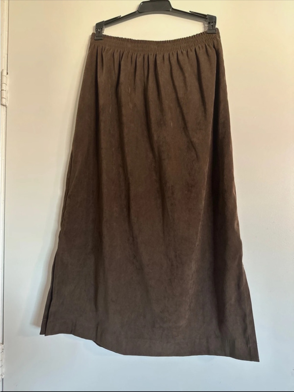Vintage Saint Germain Brown Elastic-Waist Maxi Skirt
